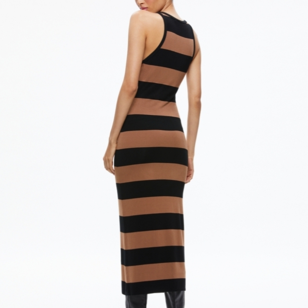 Alice & Olivia PANIA RACERBACK SIDE SLIT MAXI DRESS - Picture 3 of 16